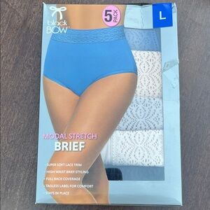 Black Bow Women's Modal Stretch Briefs - Blue and White NWT